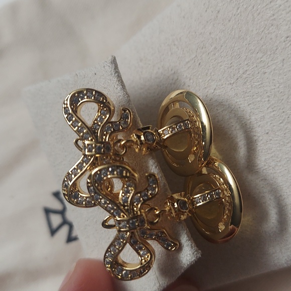 Vivienne Westwood  Gold Bow and Orb Earrings - Picture 6 of 7
